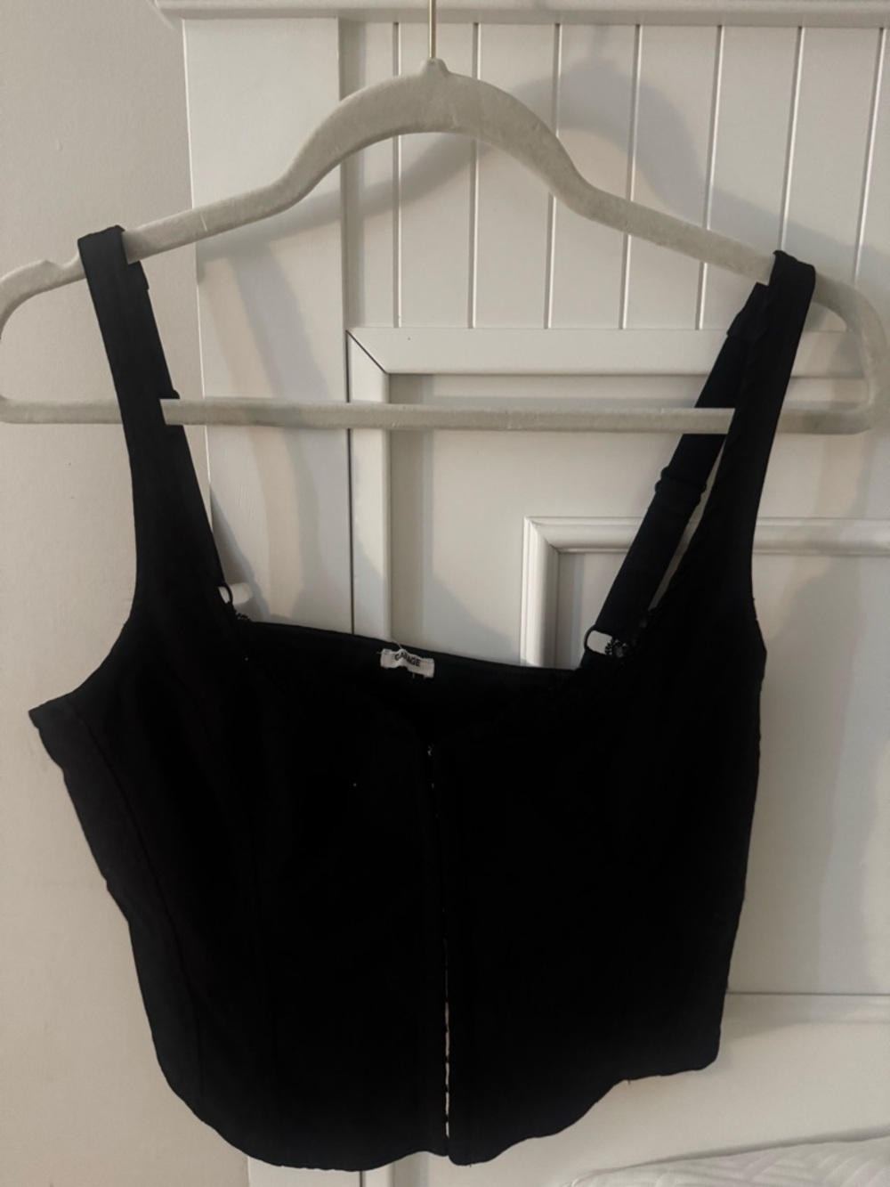 Garage Black Square-Neck Crop Tank